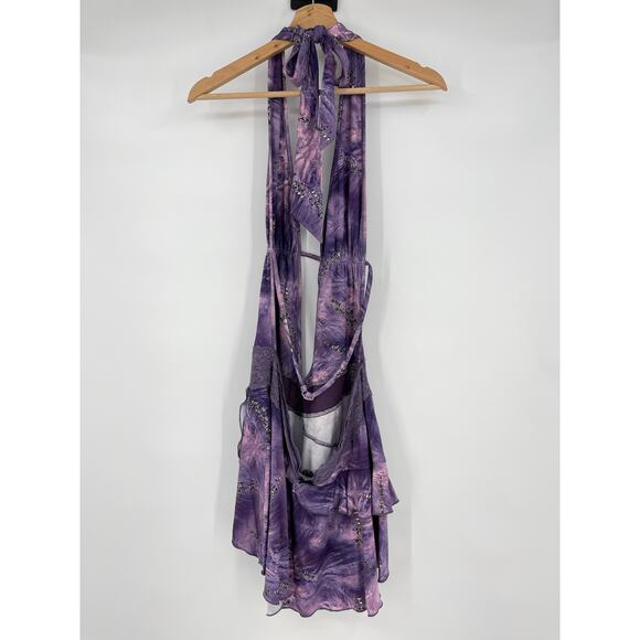 I.AM.GIA | Astora Mini Dress in Purple Y2K Fairy Bling Backless XL - Picture 5 of 13